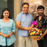 Kannika Snekan Instagram - Happy birthday @kavingarsnekan God bless you da ma 🥰 happy to see you @ikamalhaasan sir🤞🤝🌿