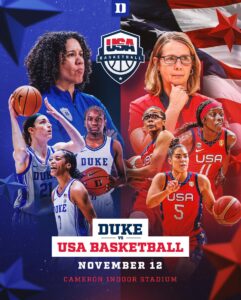 Kara Lawson Instagram - One week away! We welcome the top team in the world to Cameron Indoor Stadium. 🇺🇸