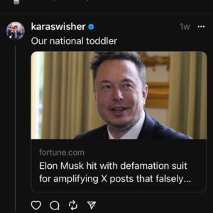 Kara Swisher Instagram - @karaswisher on musk meltdown