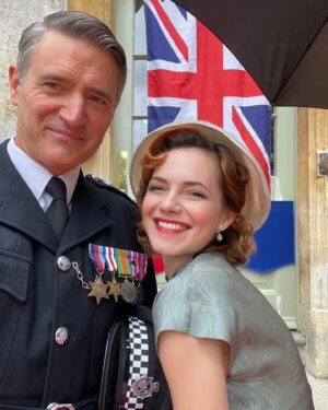 Kara Tointon Instagram - 50’s fun in the sun last summer with this lovely lot. #fatherbrown