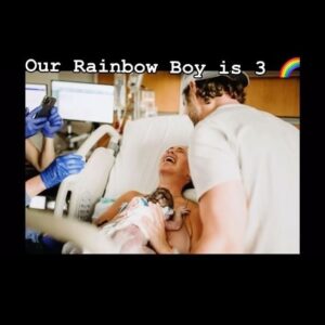 Kara Keough Instagram - Four years ago on Easter, McCoy died in my arms. Three years ago today, Vaughn cried in my arms. In that single second, he brought color back into my world and mended so many of the cracks of my shattered heart. Since that moment, our rainbow boy has splashed vibrant color over every dark shadow of my soul. I blinked and now he’s three. He wants to Hulk-Smash, peel eggs, drink mama’s “eyectroyites” and clean windows like a big boy, but he also asks to be held and rocked “like I’m a baby”. He demands to be included in everything “Do me! Do me!!” and is an expert in comfort. He watches emotional pain with a keen eye, an open heart, and an outstretched hand… it’s apparent that when God knit him together, He knew the role Vaughn would play in our family. His teachers comment on Vaughn’s skill mending spats between his friends. I’ve never seen a child so young act as a broker between suffering and healing… He’s a band-aid getting, hug-squeezing, kiss-giving guy whose favorite phrase is “It’s okay.” He loves bubble gum and talking about buttholes. To me, he’s perfection. He beautifully balances fun with respectful caution, like he already knows how precious and precarious a life truly is - a unique gift from his brother to his mother, no doubt. He enjoys tinkering with things like a wise old man, and searches for answers in the faces of his trusted people. He’s affectionate and gentle with his infant sister in a way one would never expect from a child his age. Vaughn loves riding in Daddy’s Jeep and washing cars. He’s always down to wrestle his big sister and to snuggle his mama. The only thing better than seeing him as a brother to Stetson and Decker, would be to see him with McCoy too. We love you, Nonnie. Happy birthday, my son.