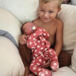 Kara Keough Instagram - “It’s a girl!” Decker announced to an excited room on 11.1.23 at 5:43pm. Baby sister arrived three weeks early like her big brother Vaughn, weighing in at 8lbs 5oz and rocking a full head of dark hair. The first thing I saw was McCoy’s sweet chunky cheeks as we met our newest heaven-sent squish. She came screaming into our hearts and hasn’t stopped squawking since - earning @kyleboz’s best nickname yet: “Squeaks.” I can hear my dad’s voice as he would have said it, so I know it’s just right. Thank you to our birth team @fullcirclejax @4thtrimesterfitnessmethod for the most dreamy induction a girl could ask for - starting with a foley bulb comfy enough to trick-or-treat in (I went as Wonder Woman obviously) and ending with a hasty labor tub transition. The cherry on top was holding hands with Decker the Doula/Birth Photographer-In-Training as I brought her longest held wish earth-side: a baby sister. So many people prayed fiercely over this birth and we are seeping with gratitude that we got exactly what we prayed for: to bring our baby home. If you need me, I’ll be thanking God and pinching myself savoring the magic of Stetson Lou Bosworth.