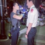 Kara Killmer Instagram - #Hawkami 1. We know who’s the dom in this relationship. 2. They even settle in for a photo cutely.🫠🥹3. Final product. There’s a crowd in this Ambo, but Sylvie will allow it this time. 🥰🫶🥳 @hanakogreensmith @jimmynicks @nbconechicago @wolfentertainment