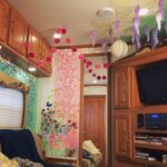 Kara Killmer Instagram - Here is a little peek into my behind the scenes #bts life on the set of @nbconechicago. Each of us passes the time differently. I wish I was an extraordinary reader, I’m only a mediocre reader so far, but I do love to craft. Every season I find some way to artfully nest in my trailer. One year I recycled old script pages and painted a water color garden, including hanging wisteria. Another year @boneslullo gave me a swatch book of light gel samples and I made chandeliers and twinkly light backlit mosaics. Once I had wallpaper that was iridescent, and once it was gold. I’ve had small water fountains, bubble machines, books, and instruments to compliment the space. A nest needs a broad repertoire of artistic distractions. I get inspired by several different large scale art installation artists like @emmanuellemoureaux (“Color of Time”), @soosunnypark (“Unwoven Light”), and @ashleyrenuart. Sometimes the best way to fuel one work is to do other work alongside it. It’s not good or bad, it’s just fun. It’s enjoyable discovering each season what will become the environment that year and what resource can be up-cycled into something whimsical. May you be inspired by these artists I’ve mentioned here and maybe go and make something up yourself soon! This year’s isn’t finished yet, so I can’t share it, but these are a few of the past seasons.