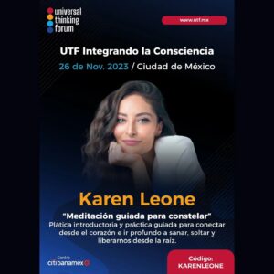 Karen Leone Instagram - Feliz de ser parte de Universal Thinking Forum @utf_deepakchopra como Terapeuta Holística integral compartiendo una práctica de Meditación y Constelaciones Familiares.
Y poder compartir con Deepak Chopra🙂🙏🏼
25 y 26 de Noviembre en el centro City Banamex. Ahí nos vemos???
Links en mis stories o enviame un DM
.
.
.
#deepakchopra #consciencia #amor #sanacion #centrobanamex