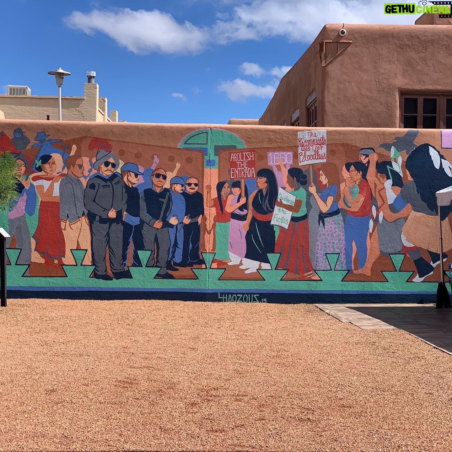 Karen Olivo - 2.1K Likes - Santa Fe…thank you. Mountains with cloud hats, Mata Ortiz pottery, Green Chile Apple fritter (not pictured…because), and the breakfast burrito to end all breakfast burritos (also not pictured).