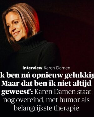 Karen Damen Instagram - Een kus op haar wang, alsof ik haar een maand geleden nog eens had gesproken. Zo voelde het onmiddellijk bij @karendamen vanaf binnenkomst in het bedrijfsrestaurant van @aed_studios en dat was heerlijk! Onze twee uren samen vlogen voorbij. Er werd veel gepraat, nog meer gelachen en ook een pact gesloten. Van begrip voor haar flapuit zijn en bescherming daarvan. Van een vrouw naar een ander toe met onnoemelijk veel respect.

Karen, je bent graaaaaaaf! ❤️

📷 @switn 

Koop de weekend🗞️ of:

👉🏻https://www.demorgen.be/a-b9c05408