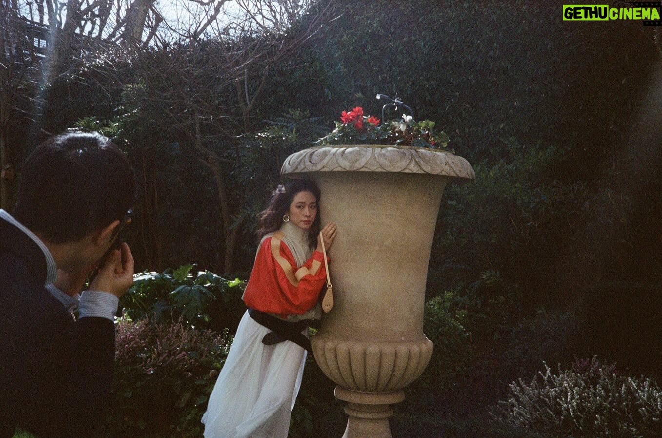 Karena Lam Kar-Yan Instagram - BTS by Kathy . Thank you for the 菲林底片照🫶🏻 📷 @mcyyoman #makeup @wi11wongofficial #hair @kristywailing #wardrobe @louisvuitton