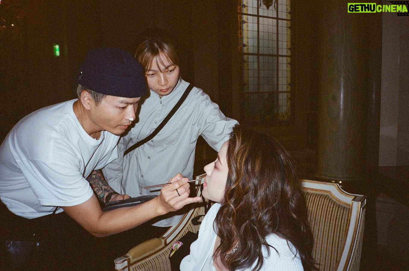 Karena Lam Kar-Yan Instagram - BTS by Kathy . Thank you for the 菲林底片照🫶🏻 📷 @mcyyoman #makeup @wi11wongofficial #hair @kristywailing #wardrobe @louisvuitton