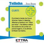 Karine Teles Instagram - Que lindo acordar assim. Além do carinho da coluna do @zean.bravo , tenho tantas mensagens, DMs e comentários aqui que nem tô dando conta de ler tudo. Soube que tem muita coisa linda nas outras redes tb. Me perdoem não conseguir responder. Porém quero agradecer demais o carinho comigo e com meu trabalho. Aqui foi tudo feito na parceria com a direção, os autores e principalmente com a @amarianasantos , atrizona , amiga e colega das boas! Pode até parecer fácil, mas a gente sabe o tanto de trabalho, conversa, estudo e dedicação que colocamos nessas personagens. A novela tá acabando de uma maneira linda e emocionante! Tô com o peito cheio de gratidão. #novela #amor #narol #caralia #tvglobo #saficas