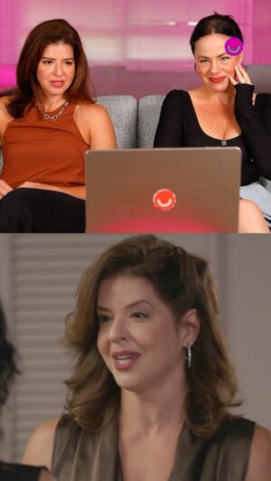 Karine Teles Instagram - #BASTIDORES 🤳 Nos intervalos das gravações de #ElasPorElas, @amarianasantos e @karineteles reagem a cenas de Natália e Carol 🗣️ Assista ao conteúdo completo em gshow.com 📲