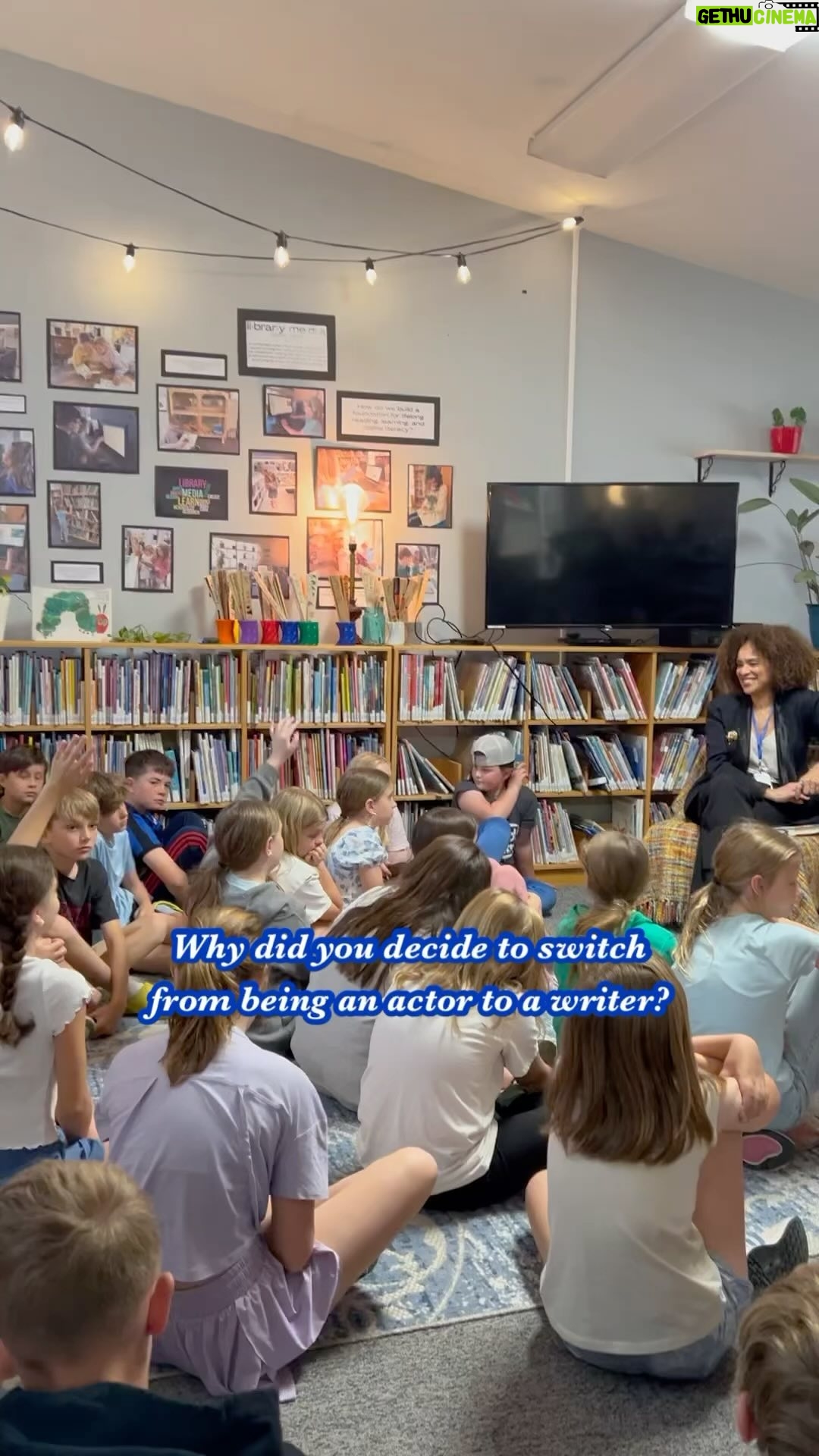 Karyn Parsons Instagram - A reading, book signing, and life lessons from author and actor @karynparsons went down in our Lower School library on Friday. Thank you Karyn, @magiccitybooks, and our own magical Mrs. Nelson for making this happen! Our young readers are big dreamers with incredible futures ahead. 📚💙 #rcdsravens #weareriverfield #oneriverfield #tulsakids #magiccitybooks #karynparsons