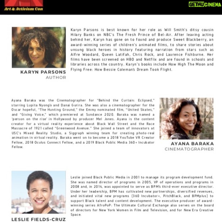 Karyn Parsons Instagram - The Art & Activism Con starts TODAY! I’ll be doing a panel tonight at 6pm EST. Be sure to check out the lineup and the entire Con. Looks like a great event and a lot of fun! @_heroesofcolor @scholasticinc @realsway @npr @schomburgcenter @hot97