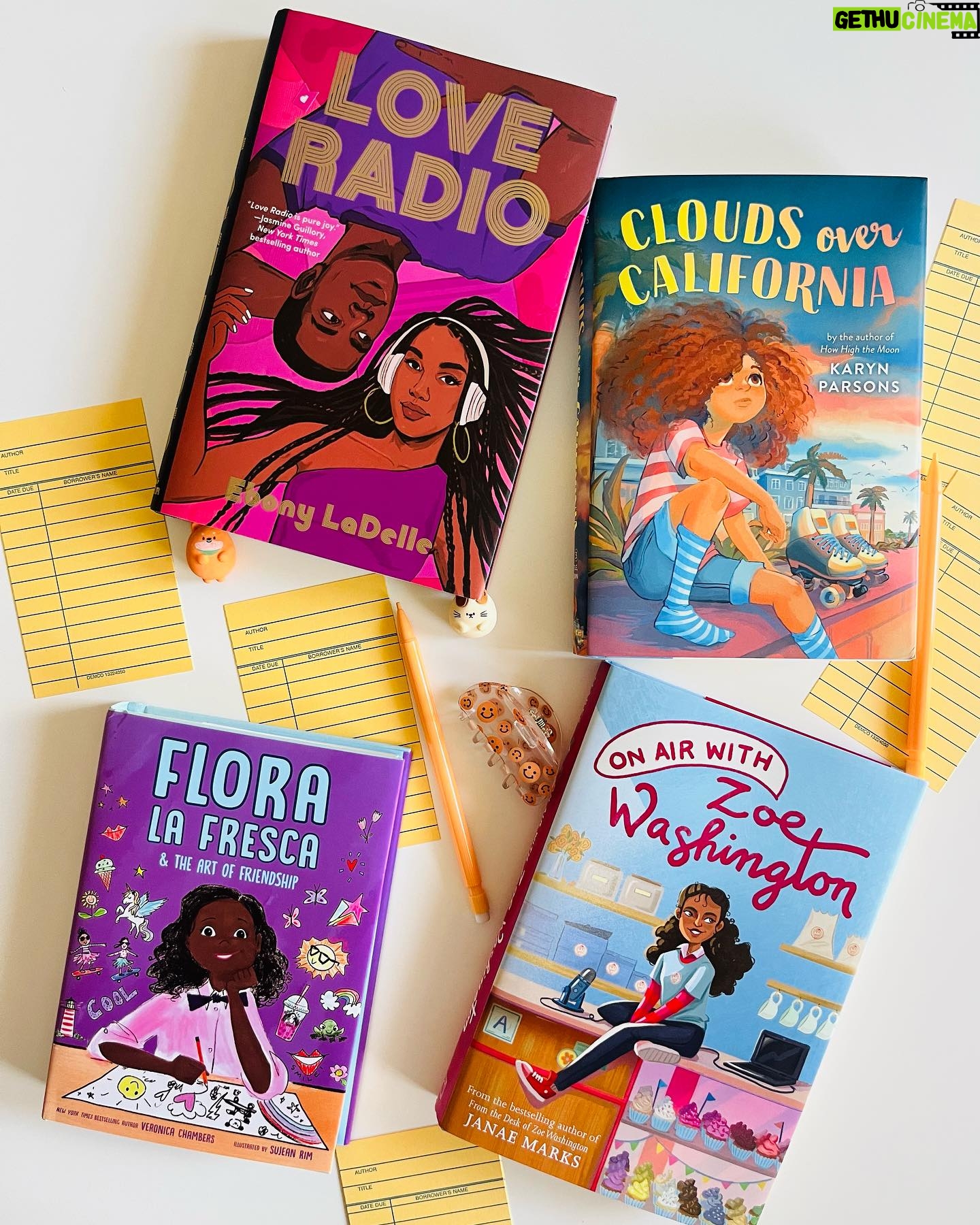 Karyn Parsons Instagram - #CampJoy Starter (Book) Pack This week our campers got to meet authors @ebonyladelle and @karynparsons π their enthusiasm is incredible to witness! We canβt wait to meet @janaemarksbooks next week π What other books do our middle graders need for their home libraries this summer?! Let us know in the comments below ππΎππΎππΎ LOVE RADIO by @ebonyladelle CLOUDS OVER CALIFORNIA by @karynparsons FLORA LA FRESCA by @vvchambers ON AIR WITH ZOE WASHINGTON by @janaemarksbooks #wellreadblackgirl #middleschool #middlegradebooks #nowreading #bookclub #wellreadkids #summercamp β¨π