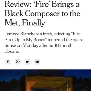 Kasi Lemmons Instagram - Incredible reviews. So damn proud. Thank you Terence for changing the face of opera👊🏽👊🏽👊🏽 #fireshutupinmybones #metsoblack #metopera #blackopera