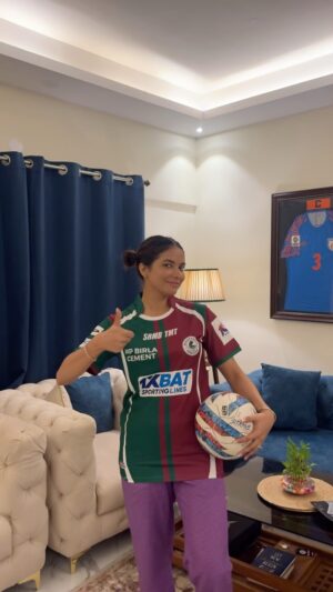 Kasturi Chhetri Instagram - Part of the green and maroon family💚❤️

How excited are you for the Kolkata derby?