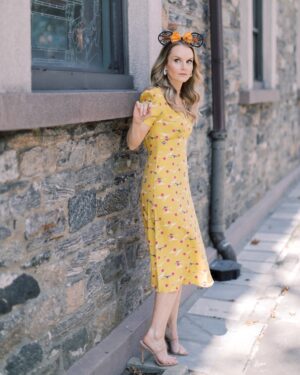 Kate Reinders Instagram - Halloween is around the corner! This costume was called “spooky-eared spring fling” (ok yes. It’s just me in a pretty dress w scary ears. Boo!) 👻