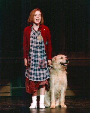 Kate Reinders Instagram - In honor of all the little girls (and boys) who have played ANNIE, been in/part of an ANNIE, watched ANNIE, love ANNIE: 
This is me:
1. act 1 Annie (the white jazz shoes!!)
2. Annie after the heart attack inducing “gussy her up, gussy her up” quick-change
3. The red dress I was lucky to be wearing most recently. With the dreamiest of dreamies @markstcyr 

TOMORROW, TOMORROW…!! Timeless and timely. ❤️