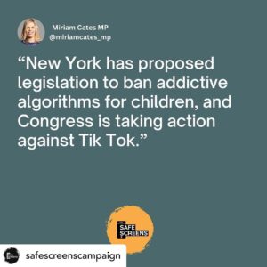 Kate Silverton Instagram - If you are in support you can see the ways in which you can help to effect change in the caption below … 

#repost

safescreenscampaign The time is now to protect our children. The evidence of harms from smartphone addiction is overwhelming, and as a society, we cannot stand by and let this continue. 

Pressure is increasing to take action as we can see from Miriam Cate’s brilliant speech debate in Parliament to discuss the impact of smartphones and social media on children.

Pressure is growing on our government to take action.
We need action, and we need it now.

If you’re ready to support this vital call for change, there are two urgent actions you can take today:

1️⃣ Use our template (see link in bio) to send a single email to all of the main political party leaders and your MP. Your voice matters, and your advocacy can make a difference.

2️⃣ Support this call by adding your name to our campaign to help us to evidence the strength of public feeling around this issue.

We implore you to take action.

#safescreens #safescreensforteens #regulatesmartphones #screentime #screentimeforkids #screentimelimits
