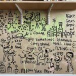 Kate Micucci Instagram - Last night I was so amped about the good WGA news, I started drawing on the walls. Coat of green and pink painted by my 3 year old. It was a collab. Gonna keep going with it.