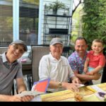Katherine Barrell Instagram - Happy Father’s Day to all of you fathers and father figures out there! Special love to Papa Paul, “Ampa Hawold” (grandpa Harold) and, of course, Ray- who fills our home with so much love and mischievous laughter!! @raygalletti , Ronin is SO lucky to grow up with a Daddy who is equal parts silly and sensitive and gives everything to his family. You were absolutely made to be a parent and we love you so much!! I am blessed to share this adventure with you! And Bernie says “thank you daddy for always making special trips to pick up my favourite foodies, giving me ear scratches and trimming my grinch-paws into “new shoes” “. Also sending love to everyone out there for whom days like this can be very difficult. Wrapping you in a big hug ❤️