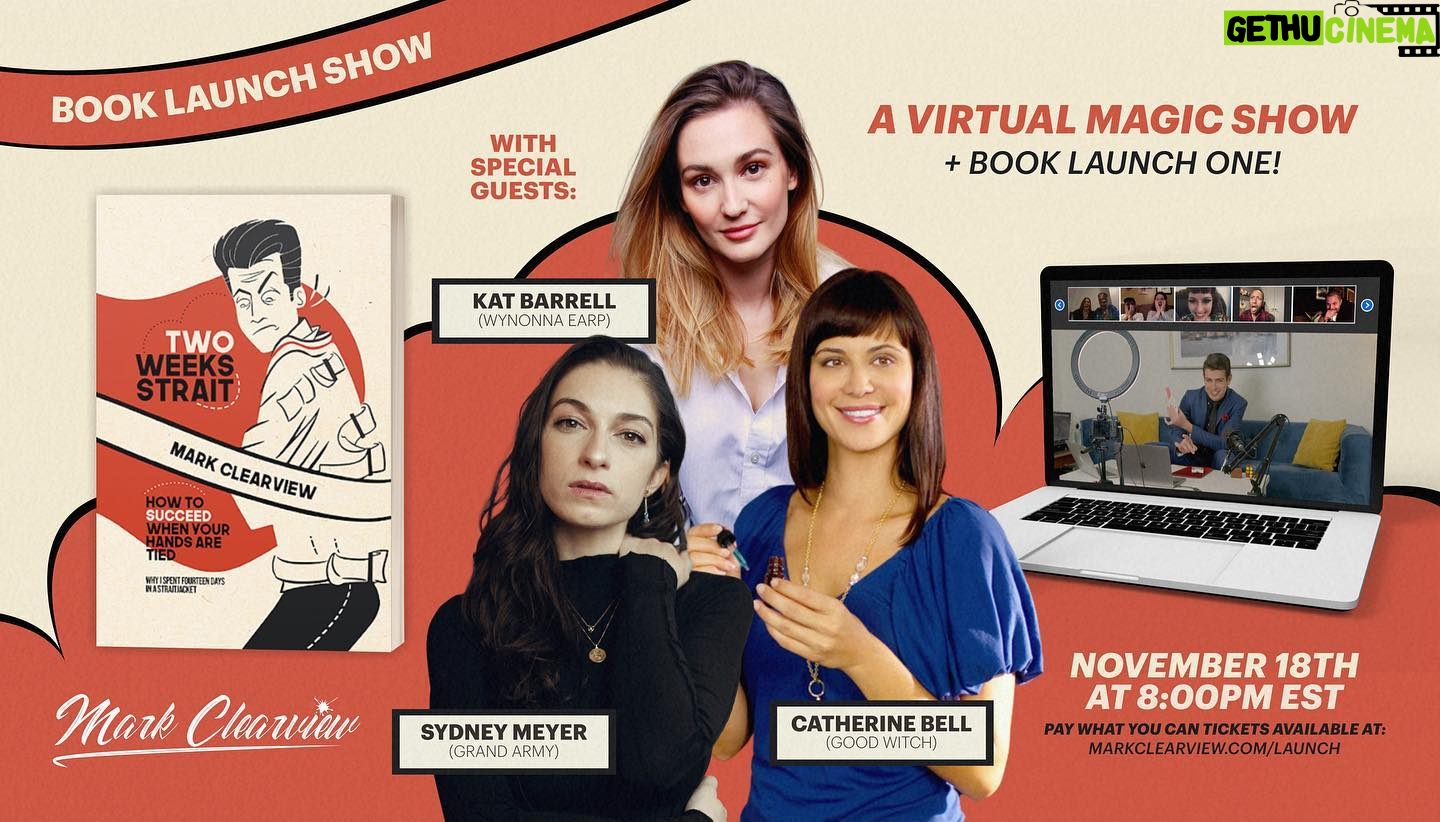 Katherine Barrell Instagram - What are you doing tomorrow night??? Come enjoy some #magicalmomentswithmark !!! Proceeds from this virtual party will support Parkinson's Research for The Michael J. Fox Foundation @teamfoxmjff Bring your wand and join us!! 🪄 💕 ….. IT'S HERE! ✨ @markclearview is launching a book and doing magic with @katbarrell @therealcatherinebell And @sydneymeyer48 🎟️Ticket link in bio - IT'S PAY WHAT YOU WANT! Donate generously! Only 300 spots available!