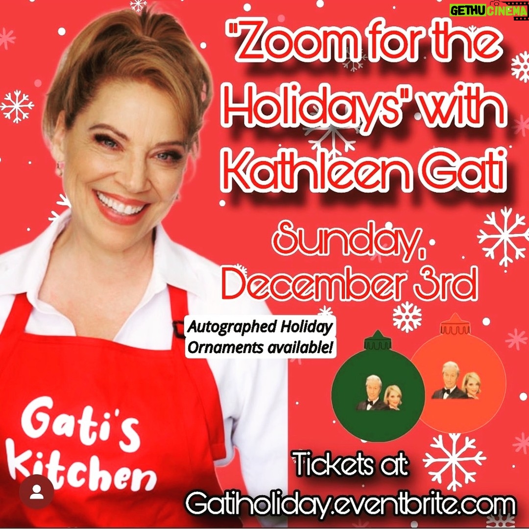 Kathleen Gati - 464 Likes - Is it time for Christmas shopping?š
Need an autographed Victor & Liesl ornament for your tree? šHow about an autographed RED thermal lined grocery bag or a RED Gati's Kitchen Apron? Or give a gift of Zoom tix to my next #Kitchen event Dec. 3! ā¤ļøGo to: uvmerch.com