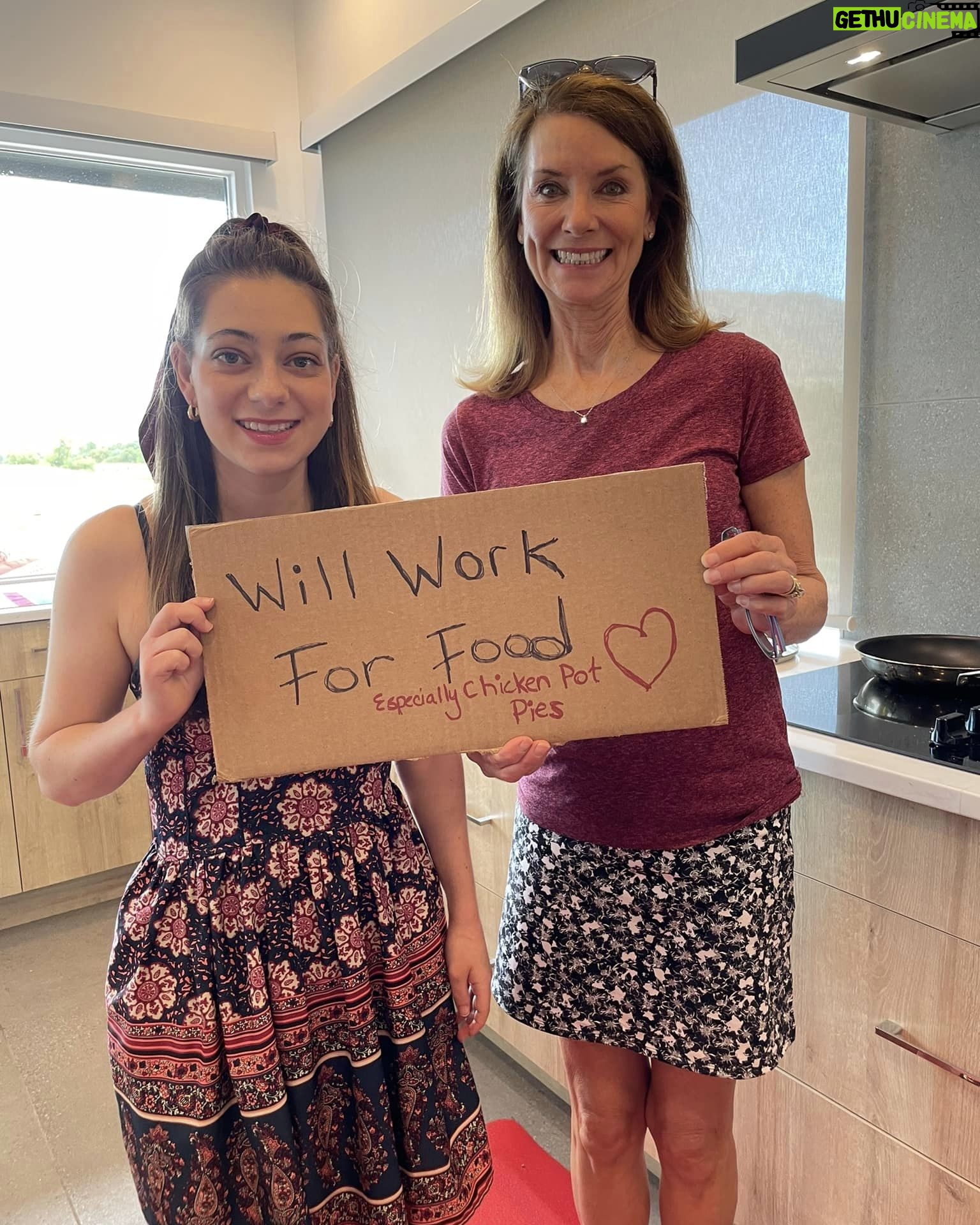 Kathleen Gati - 374 Likes - I also want to thank my wonderful neighbors, Daylen and her mom, Susan Costa Johnson who stopped by with this sign below before my event! I asked them to be my Royal Tasters! They rocked it! And they survived the tasting of the #chickenpotpie and #almondtort I made! Whew! And Susan looks adorable in my #teamobrecht hat too! Love you guys!ā¤ļø uvmerch.com