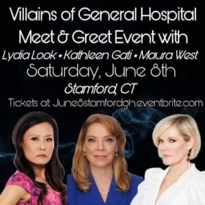 Kathleen Gati Instagram - Come join three Villains of #GeneralHospital June 8&9! #maurawest #lydialook Kathleen Gati General Hospital We party! We laugh! We share stories!😱🤪❤️Tickets available at: UncleVinniesComedyClub.com