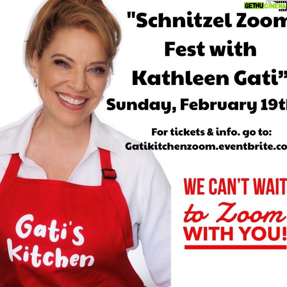 Kathleen Gati - 1.1K Likes - Come join me in my kitchen on #Zoom for a 3 course Schnitzel Fest February 19! š©š¼āš³ā¤ļø@unclevinniescomedyclub #GH