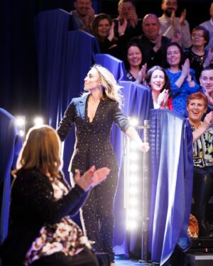 Kathryn Thomas Instagram - Sparkly jewelled suit of dream from @officialrarelondon 
Styled by the one and only @clementinemacneice 
Make up @dearbhlamakeupartist 
Hair @normajeanhair 
Thanks for glamming me up every week ladies. 😘 
That’s a wrap for another series of @rteoperationtransformation A massive thanks to all of you who watched, messaged and supported our incredible leaders ❤️❤️❤️❤️❤️❤️❤️❤️❤️❤️
