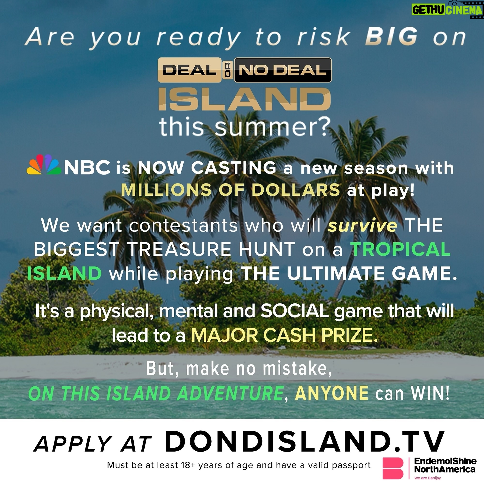 Kathryn Dunn Instagram - and I’m back casting ANOTHER show!😎🎬 Now Casting THE ICONIC Deal or No Deal Island and there is MILLIONS OF DOLLARS IN PLAY! 💵🏝️💼 If you’re ready to be a part of THE ULTIMATE TREASURE HUNT on a tropical island (get your passport ready!) while playing an EPIC game… and did I mention millions of dollars??🤑 looking for 18 and we want ALL TYPES of PEOPLE.. Moms, Dads, Singles, Grandparents, etc! Tag somebody you think would be great (or tag yourself🙋🏼♀️)