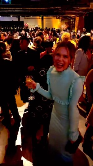 Katie Aselton Instagram - an incredible night celebrating all of this year's oscar nominated women! thank you @womeninfilmla and @maxmara and congratulations to this phenomenal group! #wifoscars

dream dress from @maxmara
accessories @shopclarev 
sweet glam by @saratess