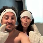 Katie Lowes Instagram - Huge shout out and thank you to @_pause.studio_ for helping @shappyshaps and I celebrate our 11 year wedding anniversary last week! Adam LOVED the cryo chamber (I ran out screaming at about 45 seconds) and we both LOVED the salt pods and cold plunges/saunas! Can’t wait to take a pause again and go back asap. Scroll through to see @shappyshaps and I on the day 6/23/12 ❤️❤️❤️