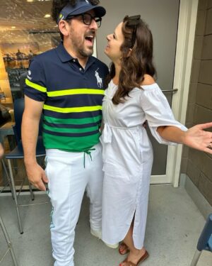 Katie Lowes Instagram - Who knew?! I love tennis so much. Some of the most fun I’ve ever had. Mom, I get it now. #USOpen p.s. Adam’s outfit 😂