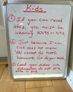 Katie Porter Instagram - Today, I tested positive for COVID-19. I was exposed at work here in CA. I’ll vote proxy this week rather than travel to D.C. I have the usual symptoms, especially a sore throat, so I’m communicating via text—and whiteboard!
