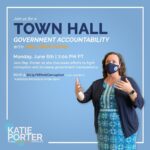 Katie Porter Instagram - Next Monday, I'm hosting an in-person town hall in Orange County to talk about fighting corruption and increasing government transparency. RSVP at bit.ly/KPAntiCorruption (case-sensitive link!) for more information. I hope to see you there.