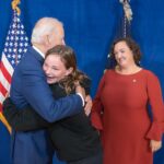 Katie Porter Instagram - My daughter still talks about the time she met @POTUS in Orange County. President Biden is at his best when he’s connecting directly with Americans—an example all elected officials should follow. #PresidentsDay