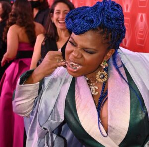 Katori Hall Instagram - THROWBACK ALERT - The 75th @thetonyawards will return back to its usual summer time venue @radiocitymusichall tonight.

Last year’s awards ceremony occurred during a worldwide pandemic that plunged Broadway into an unprecedented  intermission of 18 months. 

The 74th TONYs was historical for a lot of reasons but mostly because finally we could all be in the same room and breathe the same air again (masked of course).

My musical @tinabroadway got 12 noms with one of the best performers in the world @adriennelwarren taking home our singular nod. Her win was all of ours.  And though our show will sadly be closing soon due to a box office crippled by the still raging pandemic, I am overjoyed by the success of my friends nominated this weekend. From @lynnnottage to my sis @domorisseau, I just had to be in that room as Broadway tries to come back better.

Here’s some snaps from that historical night last September. Enjoy!

Styled by @icontips
Suit | @Grayscaleic
Cape | @charlesandron
Jewelry | @chanelofficial 
Purse | @jimmychoo
Masks | @we_evolvetogether   @henrymasks 

MUA | @thetarataylor 
Nails | @imnails
Braids | @samautumnn
Hair styling | @nikiyamathis
📸 @ncovrt 

PR | @teamID