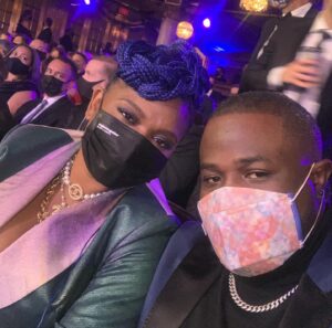 Katori Hall Instagram - THROWBACK ALERT - The 75th @thetonyawards will return back to its usual summer time venue @radiocitymusichall tonight.

Last year’s awards ceremony occurred during a worldwide pandemic that plunged Broadway into an unprecedented  intermission of 18 months. 

The 74th TONYs was historical for a lot of reasons but mostly because finally we could all be in the same room and breathe the same air again (masked of course).

My musical @tinabroadway got 12 noms with one of the best performers in the world @adriennelwarren taking home our singular nod. Her win was all of ours.  And though our show will sadly be closing soon due to a box office crippled by the still raging pandemic, I am overjoyed by the success of my friends nominated this weekend. From @lynnnottage to my sis @domorisseau, I just had to be in that room as Broadway tries to come back better.

Here’s some snaps from that historical night last September. Enjoy!

Styled by @icontips
Suit | @Grayscaleic
Cape | @charlesandron
Jewelry | @chanelofficial 
Purse | @jimmychoo
Masks | @we_evolvetogether   @henrymasks 

MUA | @thetarataylor 
Nails | @imnails
Braids | @samautumnn
Hair styling | @nikiyamathis
📸 @ncovrt 

PR | @teamID