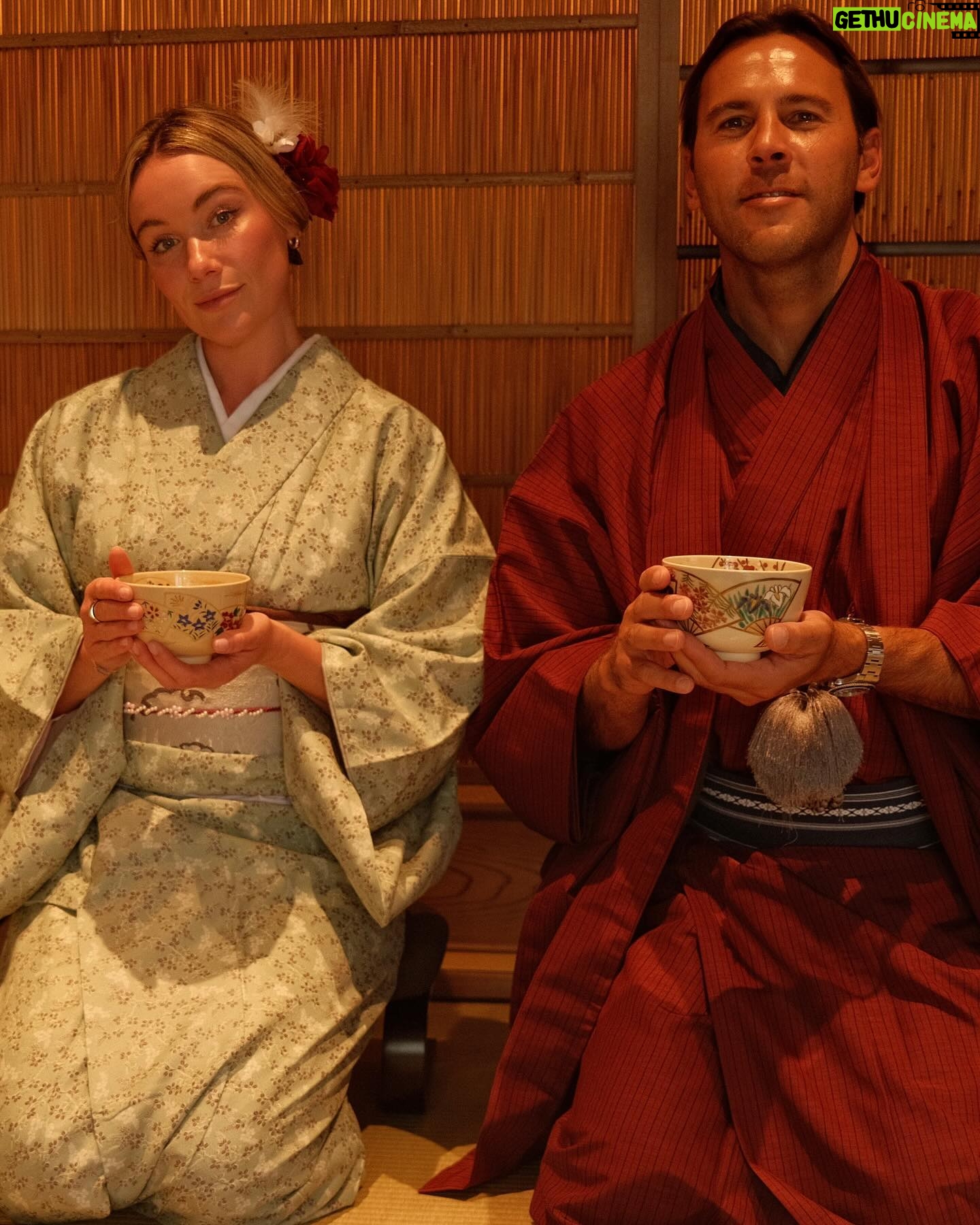 Katrina Bowden Instagram - Such a special experience in a historic Kyoto townhouse that is over 100 years old. Wearing kimono during a matcha tea ceremony followed by a lesson in calligraphy is something I will never forget ❤️🇯🇵 @orizuruya_kyoto