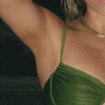 Katrina Scott Instagram - a desert night on film 🎞️ @ksl.thelabel I can’t wait for you to see and feel these chic fabrics in person 🤤 The desert night fabric is a Brazilian tricot dipped in gold shimmer— it’s the most beautiful bronze. The Adobe sunshine and agave green are buttery soft and so luxe. You’ll feel amazing in them ✨ Shop your favorite styles at KSLthelabel.com Made by women in LA 15% profits benefit the @babyquestgrants foundation 📸 @jasminemariefilms