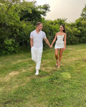 Katrina Scott Instagram - Celebrating love 🤍 Congratulations @oliviaculpo & @christianmccaffrey — You two are the sweetest and have the most generous and beautiful souls. It’s no wonder you found each other ♾️ Cheers to a lifetime of creating memories & love together 🥂