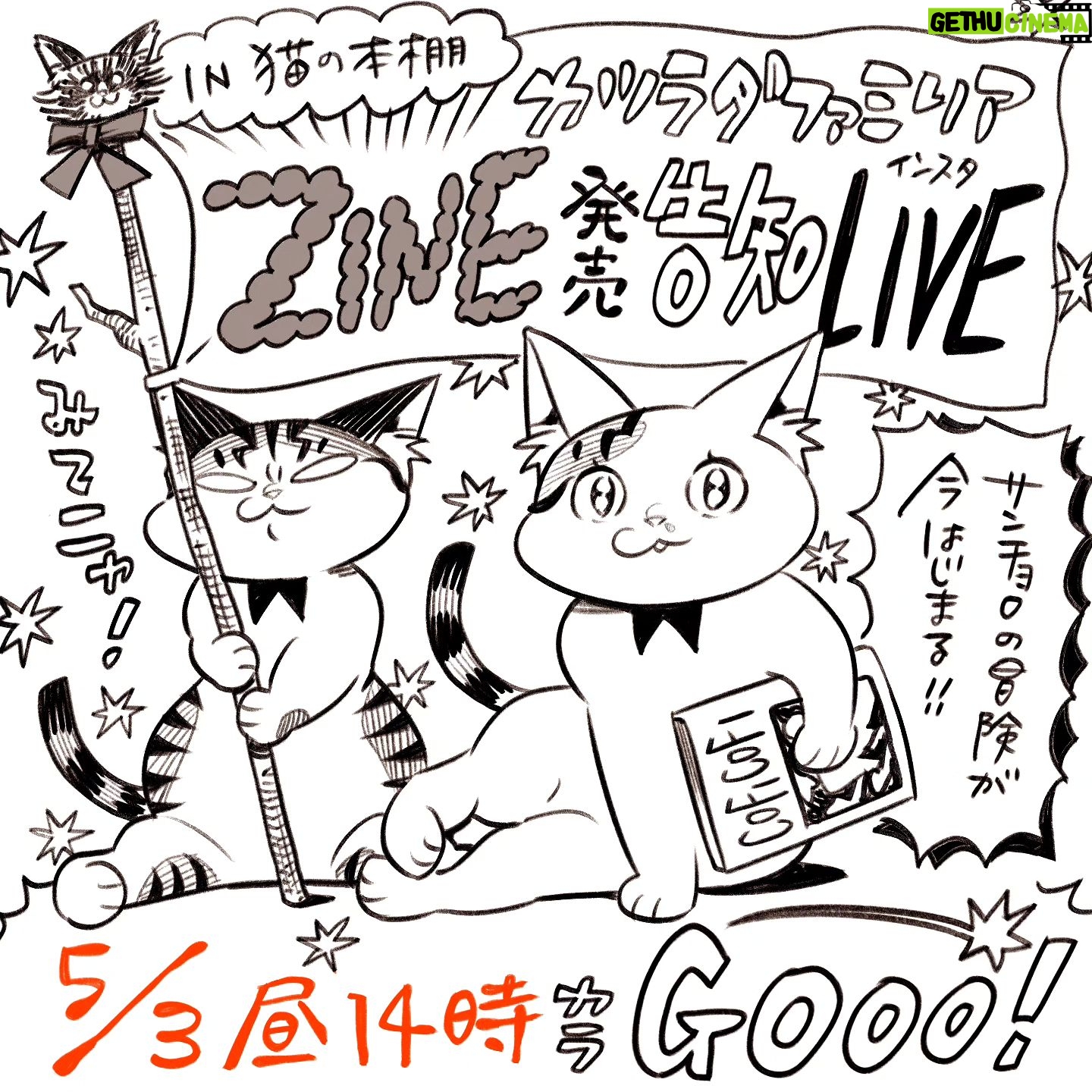 Katsura Hoshino - 3 Likes - 神保町の“猫の本棚”( @catsbookshelftokyo )にて販売するカツラダファミリア第一弾ZINE!!について告知ライブをしま〜す
日時は5月3日14時〜 インスタライブにて
ZINE発売日時や他アイテム、制作裏話、猫の本棚さんでの購入方法などなどお話したいと思います
よかったらのぞきに来てください〜 ٩( 'ω' )و
#カツラダファミリア
#ハンデニャンニャン
#猫の本棚
#zine