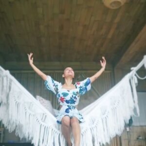 Kavya Keeran Instagram - Wrap a rainbow of joy in ur heart 💙 🌈 Welcome to magical place @magichillsbali . . . . #instareelsviral #viraltrend #trending #balidairies #bali #styleinspo #trendingaudio #naturelovers #greenery #2024goals #instatrendin #reelvideo #igviral #slowmo #keepgoing #kavyakeeranreels @instagram #kavyakeeran