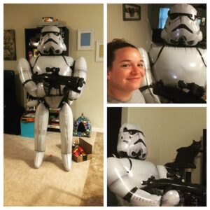 Kay Panabaker Instagram - Best friends show up at your door with a life size Stormtrooper, ice cream, champagne and your favorite #pubsub to cheer you up.