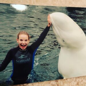 Kay Panabaker Instagram - September ‘08. I was supposed to be in Oregon shooting a movie whose funding had fallen through. My mom wanted to get my mind off of the anxiety and took me to Seaworld San Diego for a behind the scenes tour. I had no idea I would be a zookeeper myself 10 years later. But this was a momentous occasion in my life. I bonded with Rosie, a beluga whale who was slowly getting over the loss of her baby. This is a very difficult time for so many people. My heart hurts for everyone, people and animals, that have been so drastically affected by this pandemic. Stay home, so we can all get back to caring for those that matter most to us.