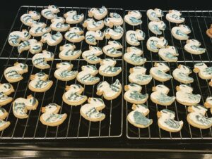 Kay Panabaker Instagram - Despite having “baker” in my last name, I’m not very good at baking. It always takes me so long (about 6 hours to make these, not including the decoration) and they’re usually either under or over done. But these turned out so well!! My friend and I did these for our coworkers. Feel free to compare to our cookies from January 2016. I’d say our skills have gotten better. And the taste was fantastic! The icing consistency needed some work and didn’t have enough flavor, for my preferences. But it was good to sit, chat, and decorate our feelings.