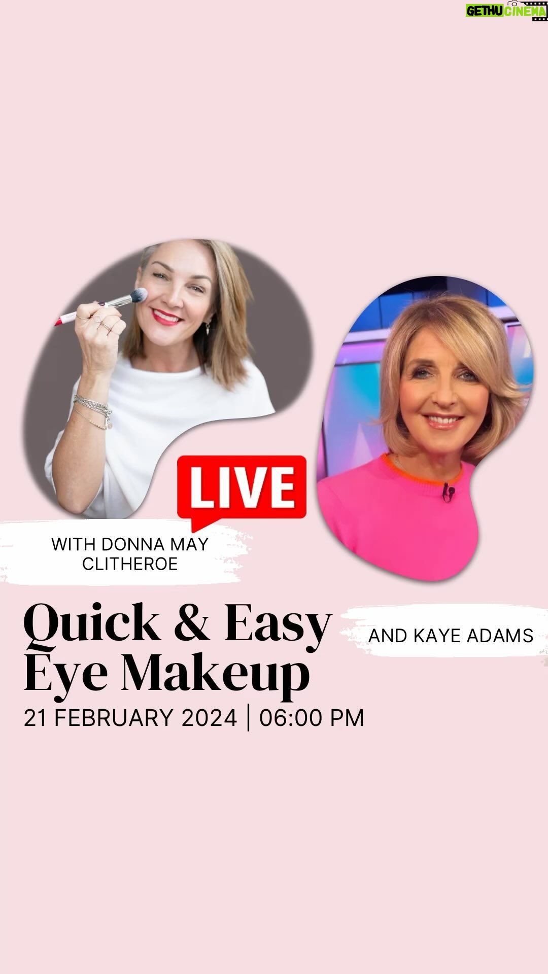 Kaye Adams Instagram - @donnamaylondon and @kayeadamsofficial are back for one night only doing a live eye makeup tutorial using the Donna May London makeup brushes and LED mirror! Bring yours along and follow along! Let us know if you’ll be joining us live at 6 in the comments or catching up after!