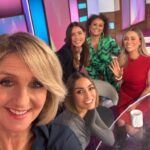 Kaye Adams Instagram – Great Friday show today with @lisa_snowdon @oliviajade_attwood @nadiasawalha and @frankiebridge … even if Nadia and I did feel like we’d bought our kids (or as Frankie implied… our grandkids) to work!